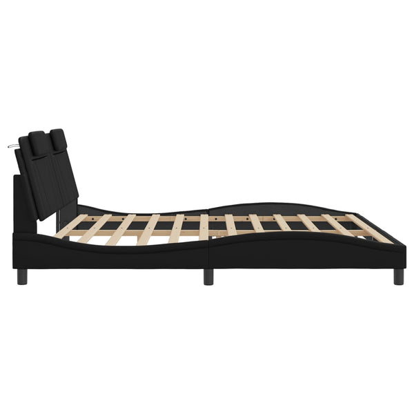 vidaXL Cadre de lit « Viana » avec LED sans matelas Noir 200x200 cm