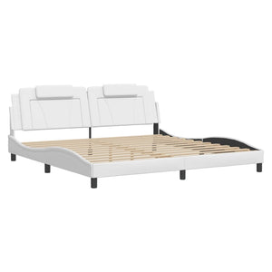 vidaXL Cadre de lit "Viana" avec LED sans matelas Blanc 200x200 cm
