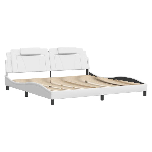 vidaXL Cadre de lit "Viana" avec LED sans matelas Blanc 200x200 cm