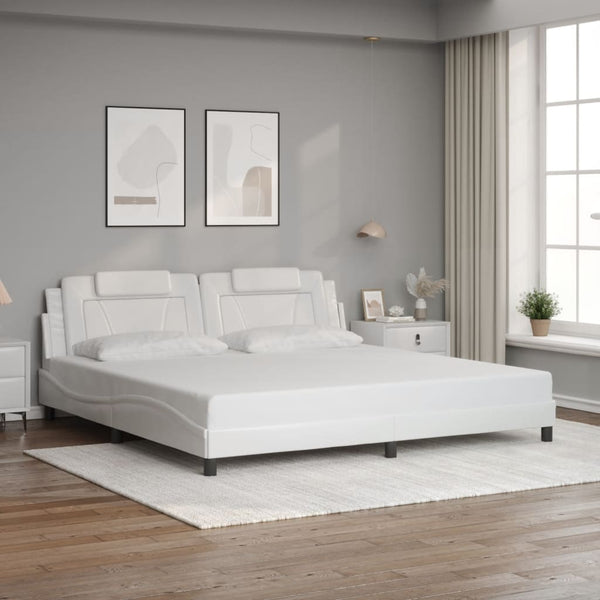 vidaXL Cadre de lit "Viana" avec LED sans matelas Blanc 200x200 cm