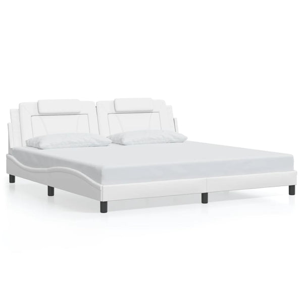 vidaXL Cadre de lit "Viana" avec LED sans matelas Blanc 200x200 cm
