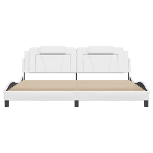 vidaXL Cadre de lit "Viana" avec LED sans matelas Blanc 200x200 cm