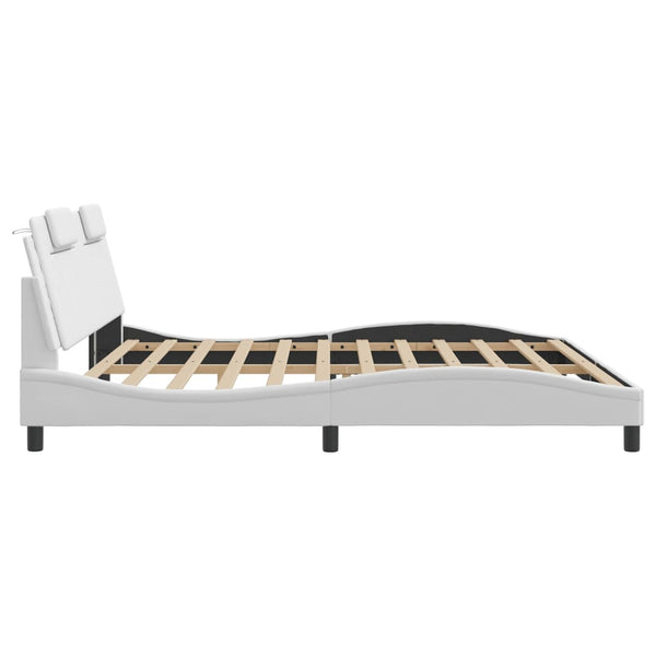 vidaXL Cadre de lit "Viana" avec LED sans matelas Blanc 200x200 cm