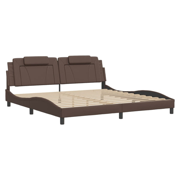 vidaXL Lit "Viana" avec LED sans matelas Marron 200x200 cm