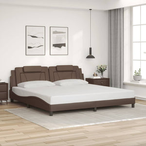 vidaXL Lit "Viana" avec LED sans matelas Marron 200x200 cm