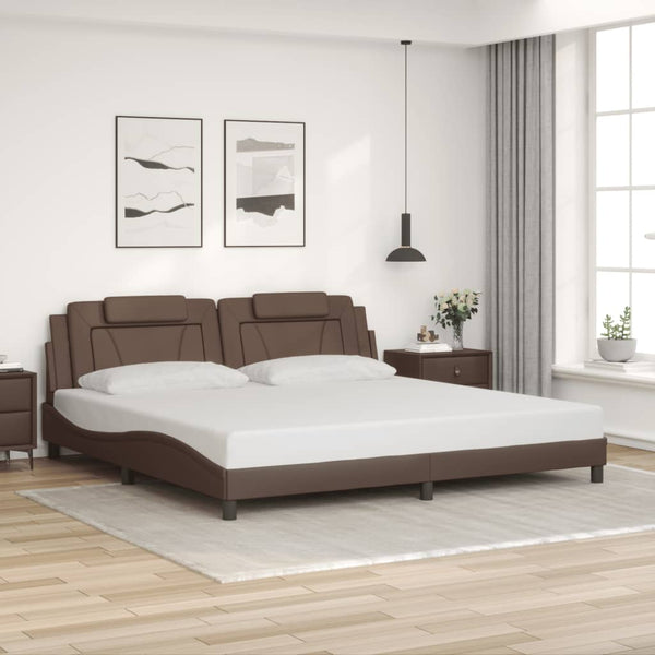 vidaXL Lit "Viana" avec LED sans matelas Marron 200x200 cm