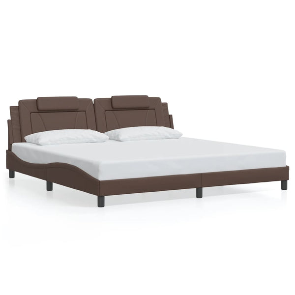 vidaXL Lit "Viana" avec LED sans matelas Marron 200x200 cm