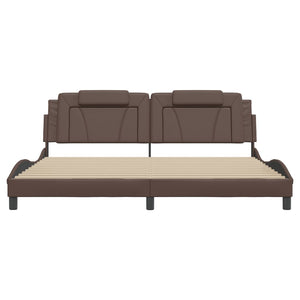 vidaXL Lit "Viana" avec LED sans matelas Marron 200x200 cm