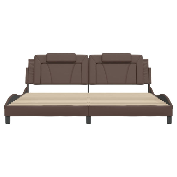 vidaXL Lit "Viana" avec LED sans matelas Marron 200x200 cm