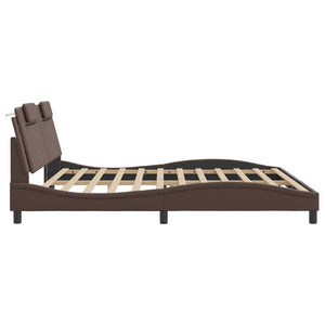 vidaXL Lit "Viana" avec LED sans matelas Marron 200x200 cm