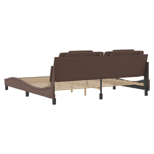 vidaXL Lit "Viana" avec LED sans matelas Marron 200x200 cm