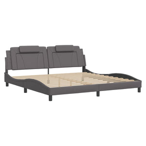 vidaXL Cadre de lit "Viana" avec LED sans matelas Gris 200x200 cm