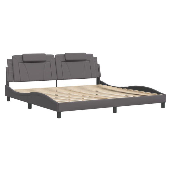 vidaXL Cadre de lit "Viana" avec LED sans matelas Gris 200x200 cm