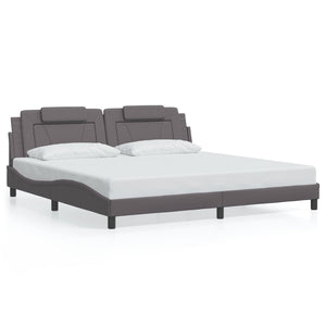 vidaXL Cadre de lit "Viana" avec LED sans matelas Gris 200x200 cm