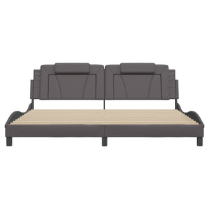 vidaXL Cadre de lit "Viana" avec LED sans matelas Gris 200x200 cm