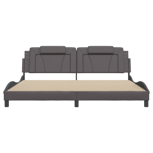 vidaXL Cadre de lit "Viana" avec LED sans matelas Gris 200x200 cm