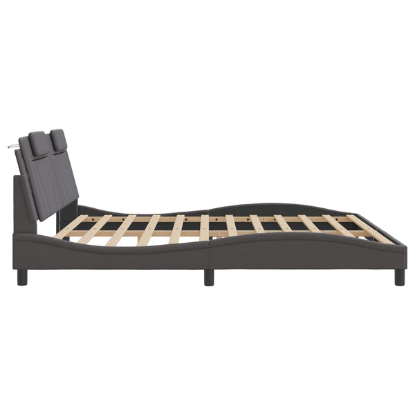 vidaXL Cadre de lit "Viana" avec LED sans matelas Gris 200x200 cm