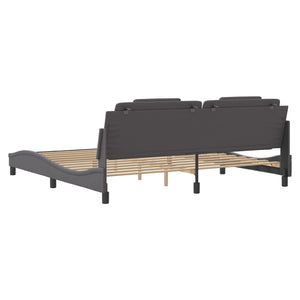 vidaXL Cadre de lit "Viana" avec LED sans matelas Gris 200x200 cm