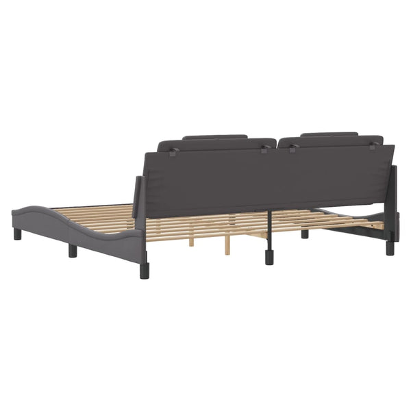 vidaXL Cadre de lit "Viana" avec LED sans matelas Gris 200x200 cm