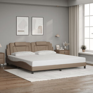 vidaXL Cadre de lit « Viana » avec LED sans matelas Marron Cappuccino 200x200 cm