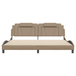 vidaXL Cadre de lit « Viana » avec LED sans matelas Marron Cappuccino 200x200 cm