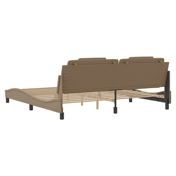 vidaXL Cadre de lit « Viana » avec LED sans matelas Marron Cappuccino 200x200 cm