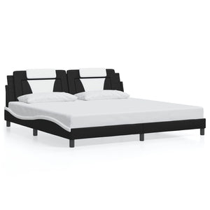 vidaXL Cadre de lit "Viana" avec LED sans matelas Noir et blanc 200x200 cm