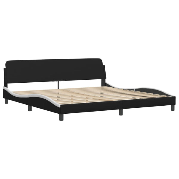 vidaXL Cadre de lit "Viana" avec LED sans matelas Noir et blanc 200x200 cm