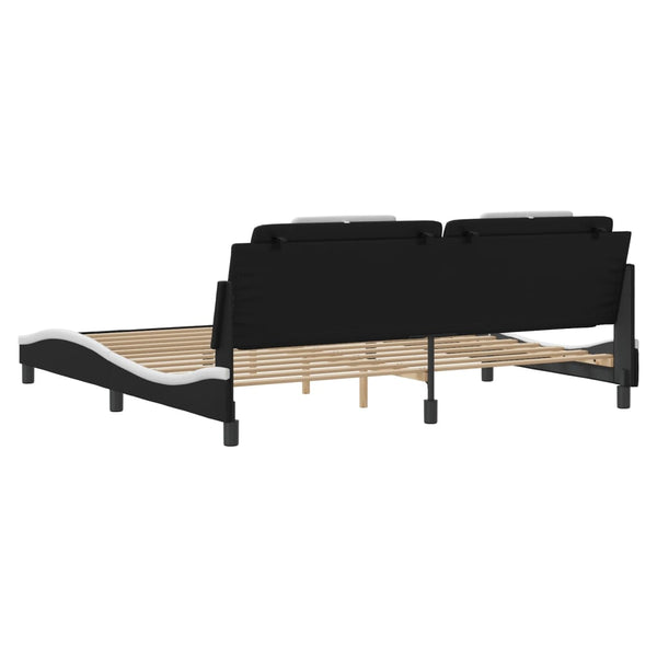 vidaXL Cadre de lit "Viana" avec LED sans matelas Noir et blanc 200x200 cm