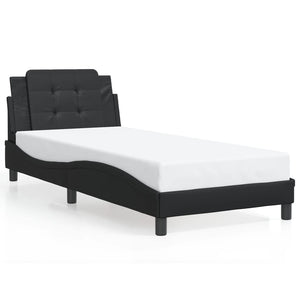 Bettgestell mit LED Schwarz 80x200 cm