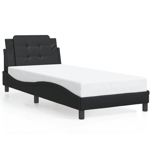 Bettgestell mit LED Schwarz 80x200 cm
