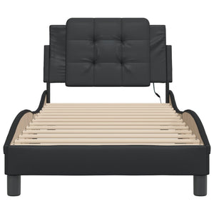 Bettgestell mit LED Schwarz 80x200 cm
