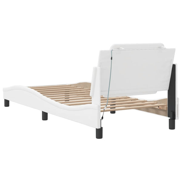 Bettgestell Weiß mit LED 80x200 cm