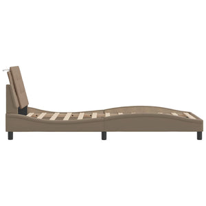 vidaXL Cadre de lit avec LED sans matelas "Zadar" Marron cappuccino 80x200 cm