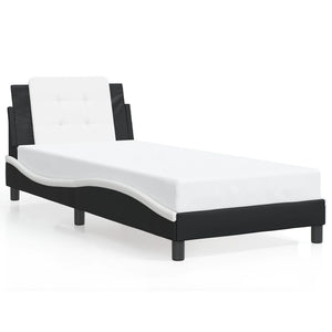 vidaXL Cadre de lit avec LED sans matelas « Zadar » noir et blanc 80x200 cm