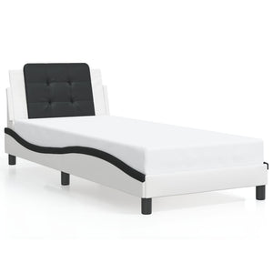 vidaXL Cadre de lit avec LED sans matelas « Zadar » Blanc et noir 80x200 cm
