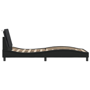 Bettgestell Zadar mit LED Schwarz 90x190 cm
