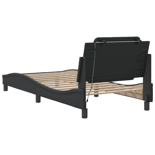 Bettgestell Zadar mit LED Schwarz 90x190 cm