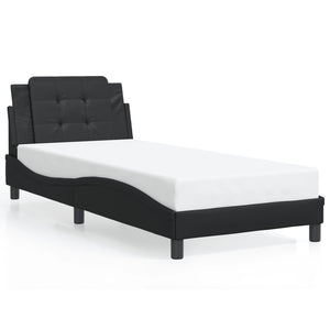 Bettgestell mit LED Schwarz 90x200 cm