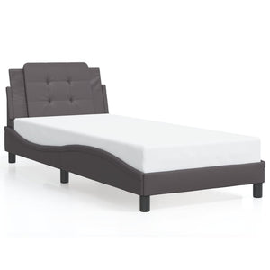 Bettgestell Grau 90x200 cm mit LED