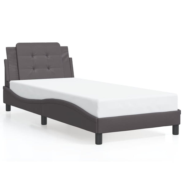 Bettgestell Grau 90x200 cm mit LED
