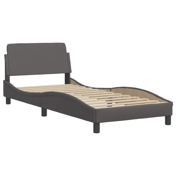 Bettgestell Grau 90x200 cm mit LED