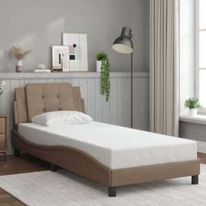 vidaXL Cadre de lit avec LED sans matelas "Zadar" marron cappuccino 90x200 cm