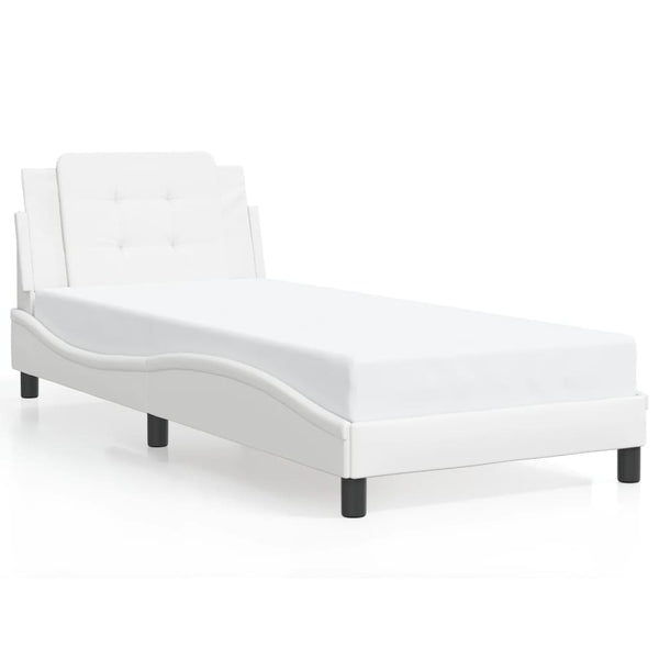 Bettgestell mit LED Weiß 100x200 cm