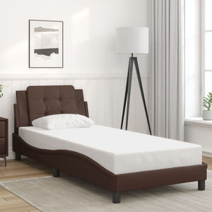 vidaXL Cadre de lit avec LED sans matelas "Zadar" marron 100x200 cm