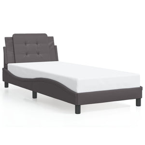 vidaXL Cadre de lit avec LED sans matelas "Zadar" Gris 100x200 cm