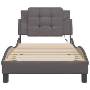 vidaXL Cadre de lit avec LED sans matelas "Zadar" Gris 100x200 cm