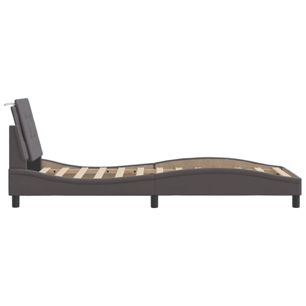vidaXL Cadre de lit avec LED sans matelas "Zadar" Gris 100x200 cm