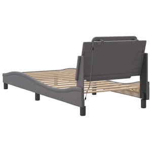 vidaXL Cadre de lit avec LED sans matelas "Zadar" Gris 100x200 cm