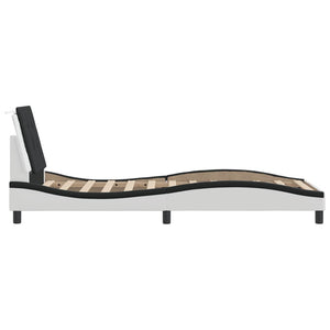 vidaXL Cadre de lit avec LED sans matelas "Zadar" Blanc et noir 100x200 cm